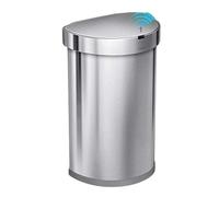 simplehuman ST2009 poubelle demi-lune à capteur, automatique, poubelle de cuisine, acier inoxydable brossé, 45 litres