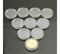 SimpleLife 10 Pièce 21mm Appliqué Clair Cas Ronds Coin Capsules De Stockage Titulaire Rond en Plastique