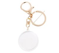 SimpleLife Capsule Porte-Monnaie en Acrylique avec Anneau de Protection pour Porte-clés en Alliage de Porte-clés de 27mm - 1 x Capsule de Monnaie avec Porte-clé + 1 x Protection Souple, doré