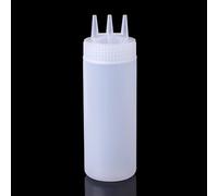 SimpleLife Distributeur de Condiments, 3 Bouteilles, Squeeze, Sauce, vinaigre, Huile, Ketchup, bac à Cruet, Blanc, 5x5x18cm / 1,97x1,97x7,09"