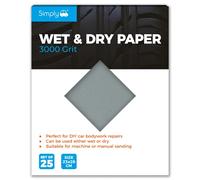 Simplement Wd3000 Wet & Dry Polissage Papier 3000 Grain, Lot de 25, 230 mm x 280 mm, idéal pour réparation de carrosserie DIY, Manuel Machine, ponçage, Meubles et Home Improvement, Lot de 25
