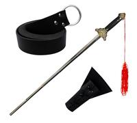 Simplepolymer Ensemble d'épée d'entraînement de tachi réglable avec étui d'épée et ceinture en cuir pour chevalier médiéval guerrier pirate Halloween Cosplay Accessoires de costume