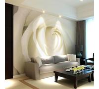 Simples Tridimensionnelles Magnifiques Fleurs Blanches Papier Peint 3D Installation Facile Intissé Tapisserie Bureau Salon Canapé Chambre Décoration Murale-400cm×280cm