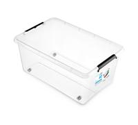 SimpleStore Wheel 1722 Transparent Réservoir de Stockage 40L Couvercle Clips ...
