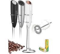 SIMPLETASTE Mousseur à Lait Piles Fouet Inox Support | Pour cappuccino, latte, café Bulletproof, mélangeur de boissons.