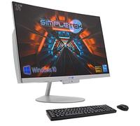 SIMPLETEK AiO All in One 24" Incurvé i5 Windows 10 FHD 8 Go RAM SSD 240 Go Webcam intégrée WiFi5 Bluetooth4.2 | Ordinateur de bureau incurvé PC