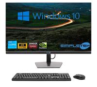 SIMPLETEK - All in One i3 10° Gen AiO 2K 27" Windows 10 Pro 16 Go RAM SSD 240 Go GPU RX550 4 Go WiFi6 + BT 5.2 + Webcam | Idéal pour l'édition / les jeux
