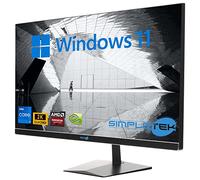 SIMPLETEK - All in One i7 10° Gen AiO 27" 2K Windows 11 Pro 16 Go RAM SSD 960 Go avec GPU GTX1650 4 Go WiFi6 + BT 5.2 + Webcam | Idéal pour l'édition / les jeux