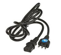 SIMPLETEK - Câble triple alimentation pour ordinateur fixe de bureau assemblé alimentation ordinateur moniteur prise italienne 3 pôles universel 1,5 m noir