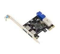 SIMPLETEK - Carte contrôleur PCIe vers USB 3.0 avec tête 19 broches - Extension pour 2 ports - Support Low Profile Inclus