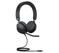 SIMPLETEK - Casque filaire stéréo professionnel SE - Câble USB-C avec acteur USB-A inclus - Microphone intégré