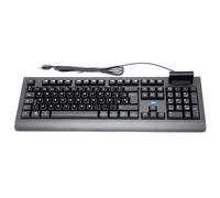 SIMPLETEK - Clavier USB avec lecteur de carte à puce CNS intégré - Autocollants de mise en page QWERTY espagnol ES préappliqués - pour carte sanitaire