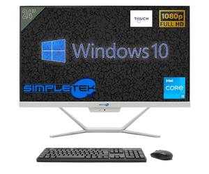 SIMPLETEK - Écran tactile tout-en-un 24" FHD | Core i3 | 4 Go de RAM | SSD 240 Go | Windows 10 Pro | Webcam 2K intégrée | HDMI, WiFi 5 et BT 4.2