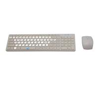 SIMPLETEK - Kit clavier et souris sans fil avec autocollants disposition espagnol QWERTY déjà appliqués, couleur blanche, compatibilité universelle