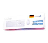 Simpletek - Kit souris et clavier sans fil 2.4G Layout DE | Allemand allemand clavier QWERTZ avec pavé numérique souris ergonomique 3 touches récepteur USB