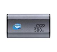 SIMPLETEK - Mini SSD Externe Portable 512 Go Gris - USB 3.1, Câble adaptateur USB-C vers USB-A et Trou Porte-clés