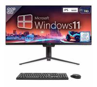 SIMPLETEK Ordinateur tout-en-un 30" 2K IPS UltraWide Core i5 8° Gen Windows 11 | 8 Go RAM SSD 240 Go | Webcam intégrée 5 mégapixels PC tout-en-un HDMI WiFi6