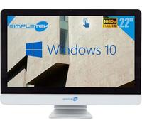 SIMPLETEK - Ordinateur Tout-en-Un Tactile | 16 Go de RAM | SSD de 960 Go | Écran Full HD 22" Celeron 3120M 2,5 GHz Windows 10 Pro | 16 Go de RAM | SSD de 480 Go | Webcam | Haut-parleurs internes