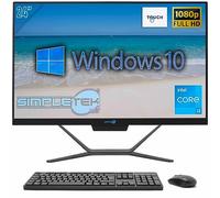 SIMPLETEK - PC All in One Touch 24" | Core i3 | Windows 10 Pro | 4 Go RAM SSD 240 Go | Webcam 2K | Écran tactile