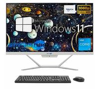 SIMPLETEK - PC All in One Touch 24" | Core i3 | Windows 11 Pro | 4 Go RAM SSD 120 Go | Webcam 2K | Écran tactile