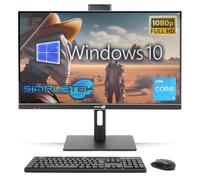 SIMPLETEK - PC Tout-en-Un 21,5" Full HD Core i3 | Windows 10 Pro, 8 Go de RAM et 240 Go de SSD | avec Souris et Clavier sans Fil, Webcam intégrée, Wi-FI et HDMI