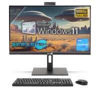 SIMPLETEK - PC Tout-en-Un 21,5" Full HD | Windows 11 Pro, 8 Go de RAM et SSD 240 Go G460 | avec kit Souris et Clavier sans Fil, Webcam intégrée, Wi-FI, HDMI