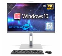 SIMPLETEK - PC Tout-en-Un 24" 2K 75 Hz Core i3 8e génération | Windows 10 Pro, 8 Go de RAM et 240 Go de SSD | Ordinateur Tout-en-Un, Support VESA, Webcam intégrée, Support réglable
