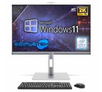 SIMPLETEK - PC Tout-en-Un 24" 2K 75 Hz Core i5 8e génération | Windows 11 Pro, 8 Go de RAM et 240 Go de SSD | Ordinateur Tout-en-Un, Support VESA, Webcam intégrée, Support réglable