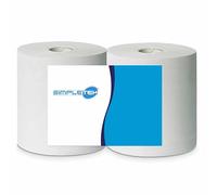 SIMPLETEK - Rouleau de papier multi-usages 120 m - gaufré 2 plis - pure cellulose | Haute absorption - Ecolabel | Lot de 2 rouleaux