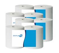 SIMPLETEK - Rouleau de papier multi-usages 120 m - gaufré 2 plis - pure cellulose | Haute absorption - Ecolabel | Lot de 8 rouleaux
