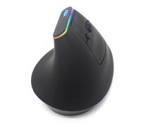 SIMPLETEK - Souris verticale ergonomique sans fil - Bluetooth et 2,4 GHz sans fil - Éclairage RVB - Rechargeable avec batterie intégrée - Noir