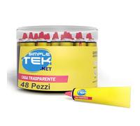 SIMPLETEK - Stock 48 pièces - Adhésif universel transparent 25 ml - Mastic néoprène flexible pour réparation professionnelle et bricolage