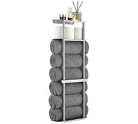 simpletome Serviette de Bain Porte Serviettes de Salle Rangement de Douche Organisateur Mural Acier au Carbone épaissi (Gris Argent)