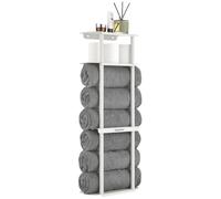 simpletome Serviette de Bain Porte Serviettes de Salle Rangement de Douche Organisateur Mural Acier au Carbone épaissi (Crème Blanche)