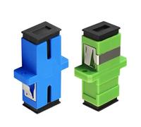 Simplex Adaptateur coupleur fibre optique pour mode unique APC et UPC | Perte d'insertion °0,3 dB, réutilisable 1000 fois, vert/bleu pour boîtier en polypropylène pour CATV, routeur