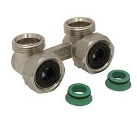 Simplex bloc de robinetterie à deux tubes E2 / 50 standard, forme angulaire, verrouillable, avec AG 3/4 pouce - F10017