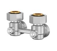 Simplex bloc de robinetterie à deux tubes E2 / 50 standard, forme angulaire, verrouillable, avec AG 3/4 pouce - F10017