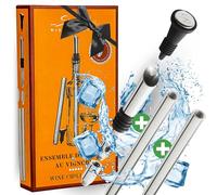 SIMPLEX DOMO Set de Bâtons Réfrigérants pour Vin - Verseur en Acier Inoxydable & 2 Refroidisseurs, incluant Extension & Bouchon, Élégante Boîte Cadeau - Pour une Dégustation Prolongée