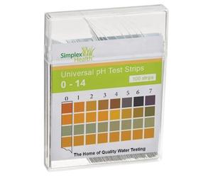 Simplex Health L'Eau Bandes de test pH 0-14 Gamme Eau Alcaline Acide et deux pad universel pour tester (100 bandes) - Mieux que Papier Litmus