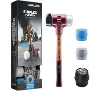SIMPLEX-Plusbox Starterkit, marteau de protection SIMPLEX D60, composition de caoutchouc avec pied / superplastique ainsi qu'un insert de frappe TPE-soft et TPE-mid plus un ouvre-bouteille | 3027s026