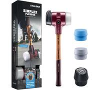 SIMPLEX-Plusbox Starterkit, marteau de protection SIMPLEX D80, composition de caoutchouc avec pied / superplastique ainsi qu'un insert de frappe TPE-soft et TPE-mid plus un ouvre-bouteille | 3027s025