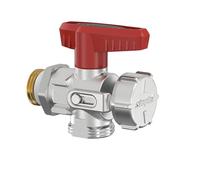Simplex Robinet à boisseau sphérique d'angle AG 1/2", joint à filetage auto-scellant, raccord de serrage en cuivre multicouche F10670