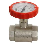 Simplex Socket Vanne à Bille 1 1/4 " Chauffage Tour Thermomètre Poignée Rouge