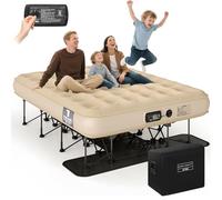 Simpli Comfy Queen EZ Bed Matelas gonflable auto-gonflant avec cadre intégré, pompe et valise à roulettes, lit gonflable avec roues