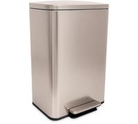 Simpli-Magic 50 Liter / 13.2 Gallon Soft-Close, Smudge Resistant Trash Can with Foot Pedal and Built in Filter- Stainless Steel, Rose Gold