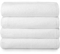 Simpli-Magic 79448 Popcorn Lot de 4 Serviettes de Bain texturées Blanc