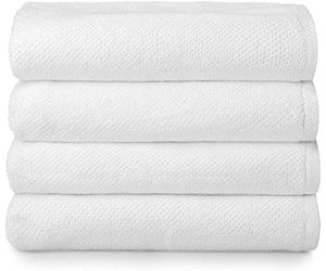 Simpli-Magic 79448 Popcorn Lot de 4 Serviettes de Bain texturées Blanc