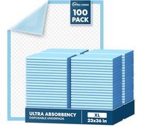 Simpli-Magic Lot de 100 alèses jetables de 58,4 x 91,4 cm pour Incontinence, chux, Couvre-lit, Dressage de Chiot | Protection épaisse et Super absorbante pour Enfants, Adultes, Personnes âgées |