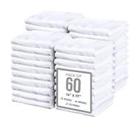 Simpli-Magic Lot de 60 Serviettes en Coton éponge Doux de qualité Commerciale, Blanc