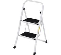 SIMPLI-MAGIC Marchepied Ergonomique Pliable à 2 marches avec Large pédale antidérapante Robuste pour Adultes, Multi-Usage pour la Maison, la Cuisine, Le Bureau (2 marches, Blanc)